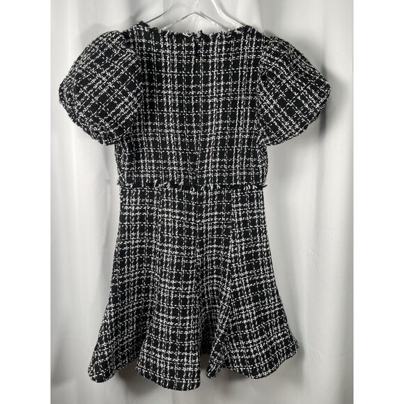 LIKELY Alessandra Pudd Sleeve Black & White Tweed Mini Dress Sz 4 New - Picture 6 of 9